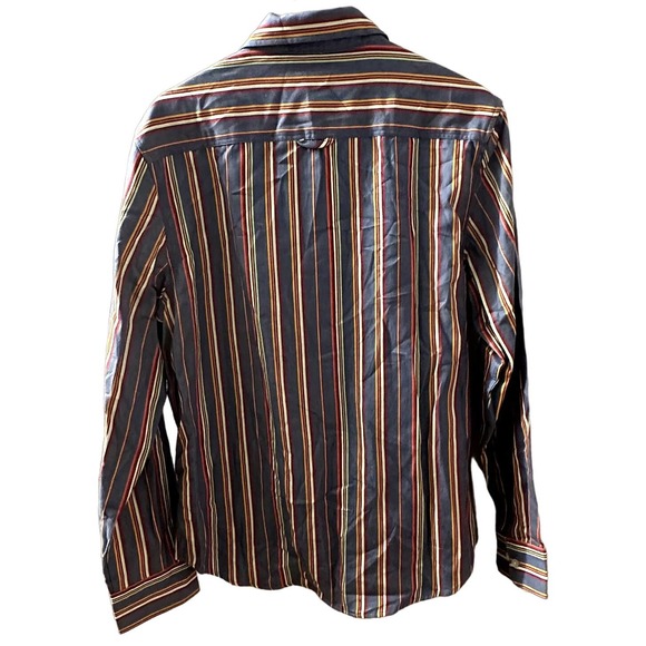 HUF Men's Multicolor Striped Long Sleeve Button-Down Shirt Size Medium - Picture 2 of 8